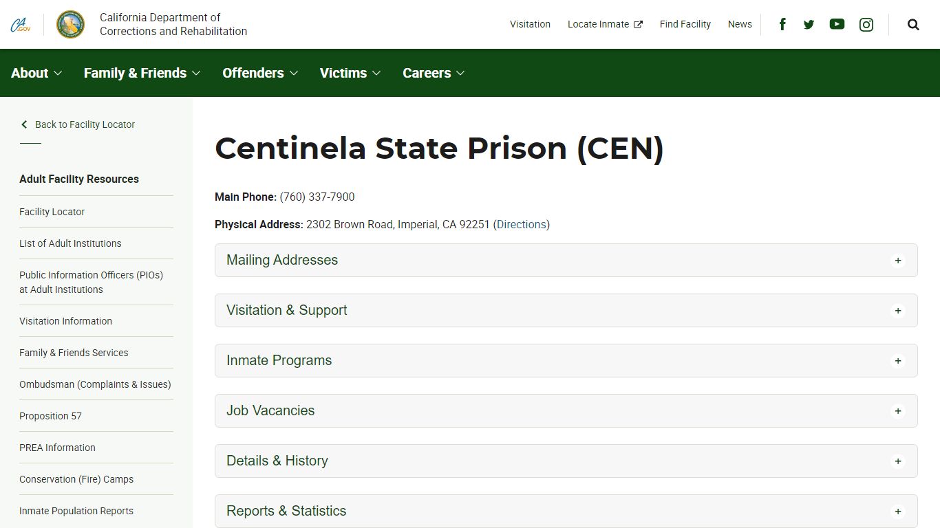 Centinela State Prison (CEN) - California Department of ...