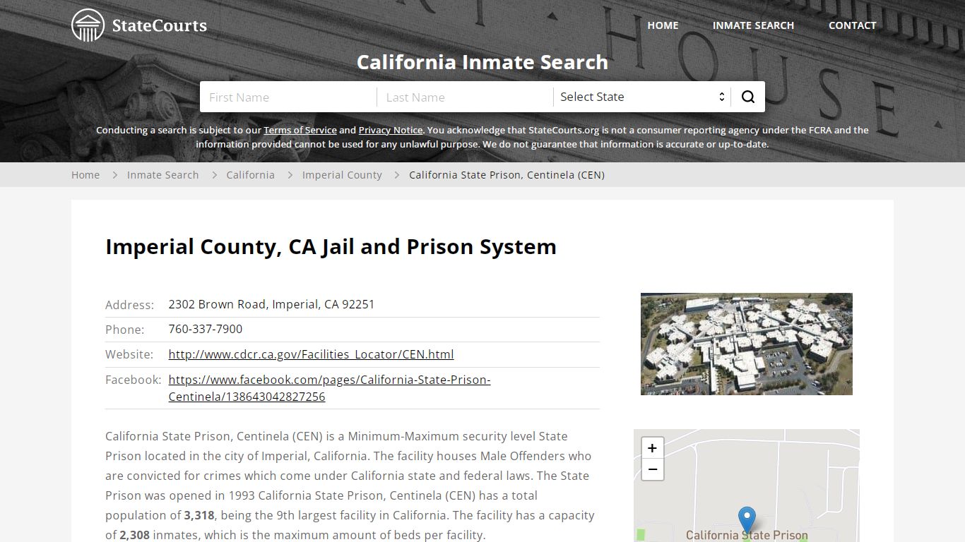California State Prison, Centinela (CEN) Inmate Records ...